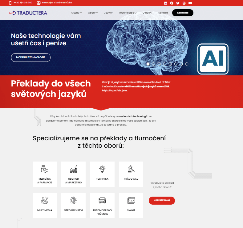 Traductera - nové webové stránky